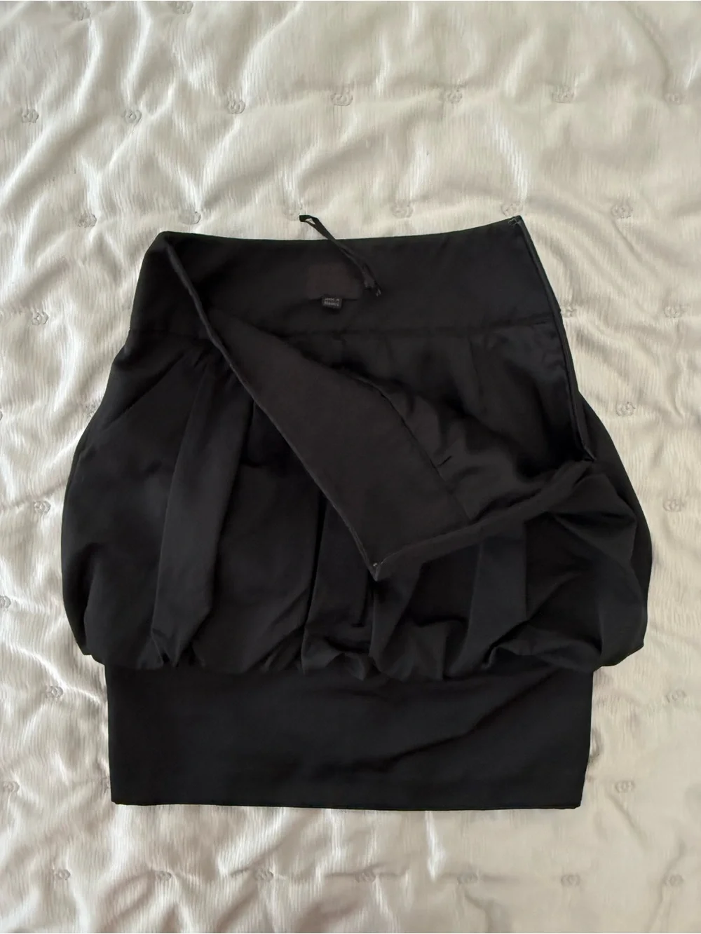 Reiss Black Bubble-Hem Mini Skirt